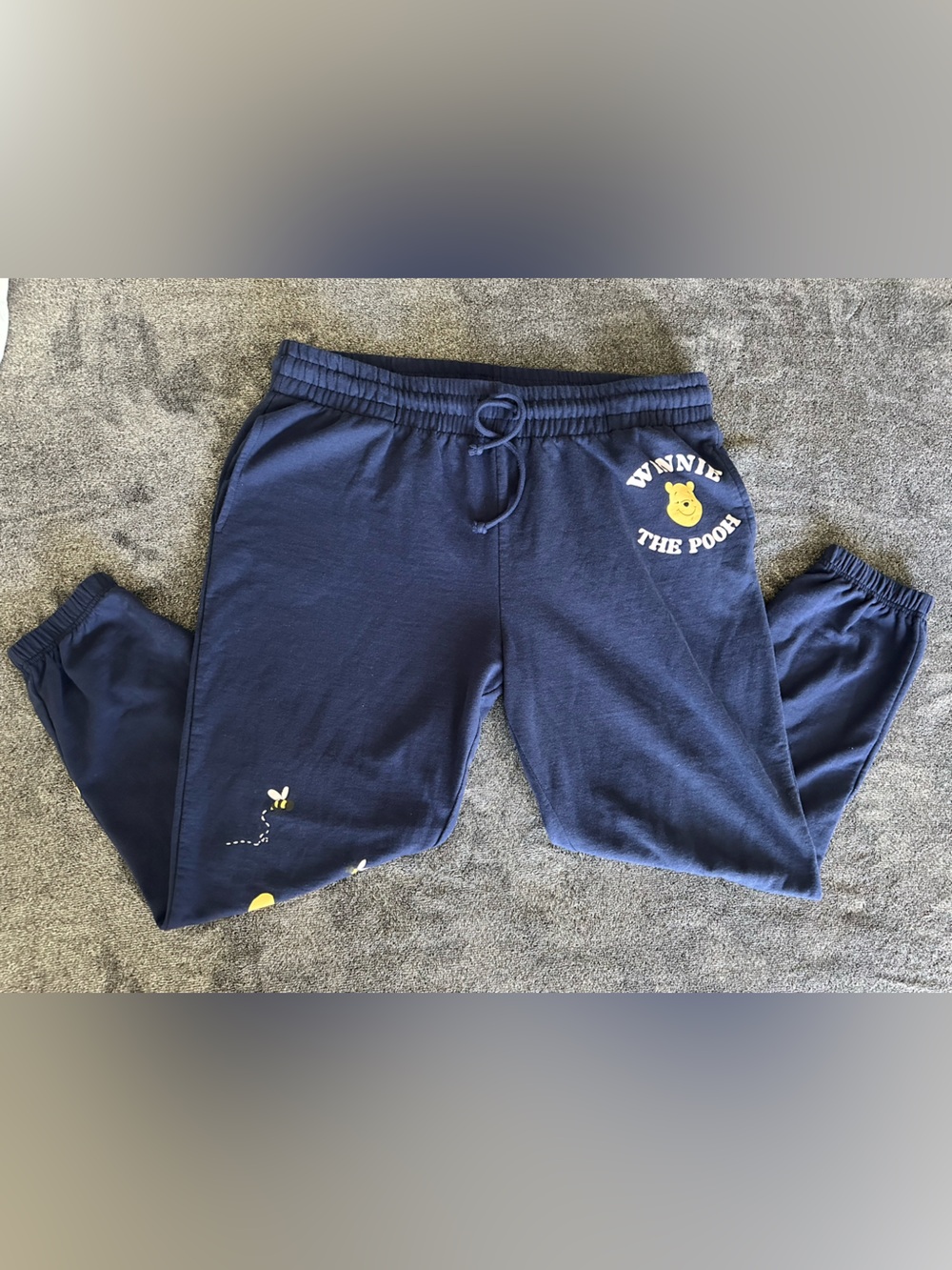 Disney Women's Winnie the Pooh & Piglet Navy Blue Sweatpants/Joggers, XL (16/18)